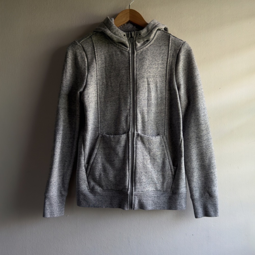FIGS Full Zip Hoodie Womens Small Gray Heather Fleece Lined